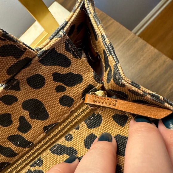 Stella & Dot leopard print top handle bag - Picture 6 of 11